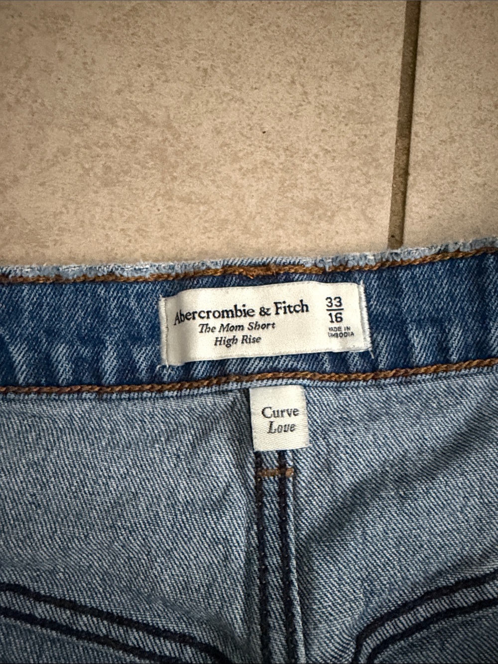 Abercrombie & Fitch Light Blue Denim High-Rise Mom Shorts